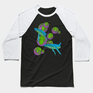 Swimming Whales Baseball T-Shirt